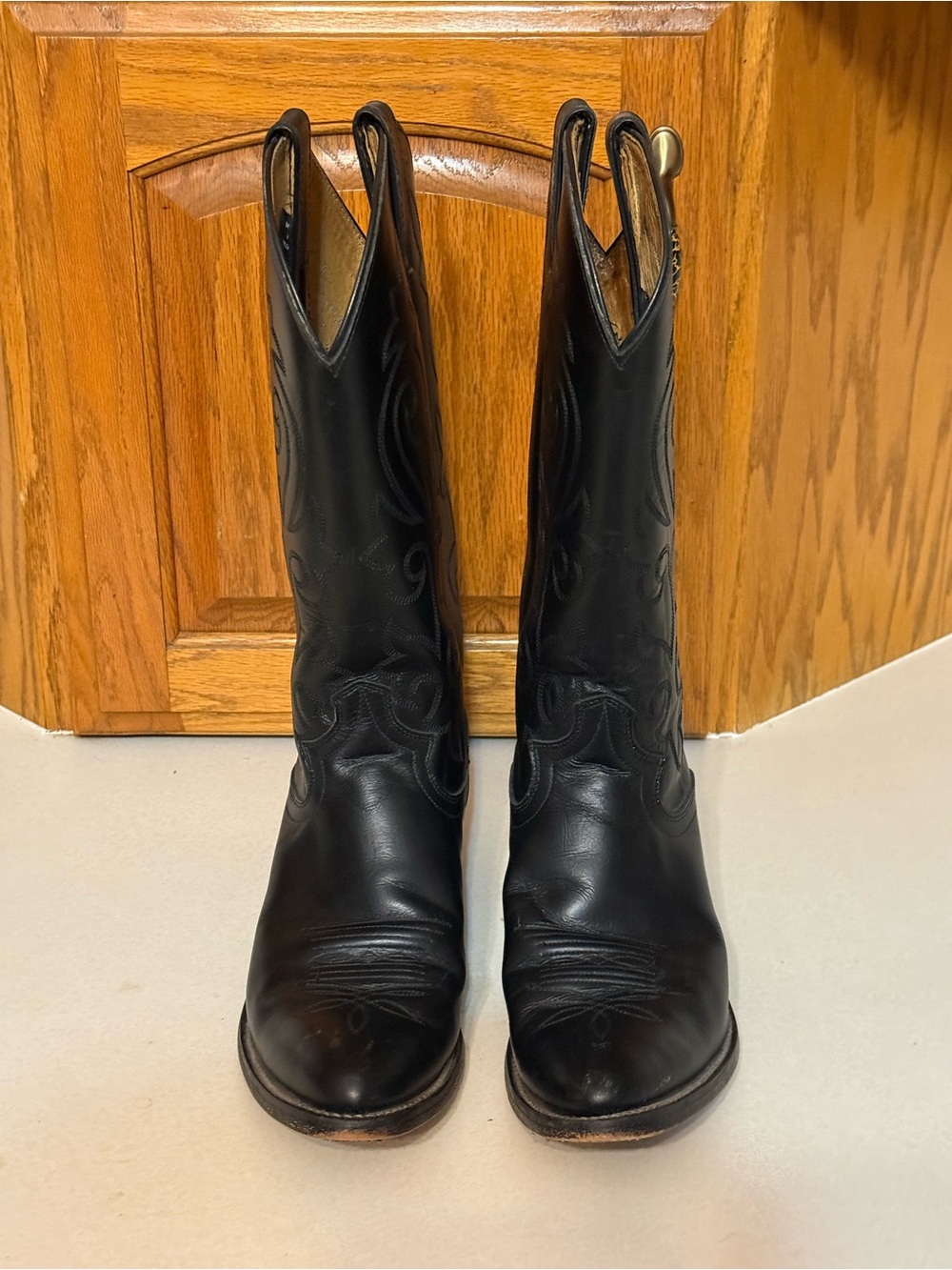 Justin Women’s Black Leather Western Cowboy Boots